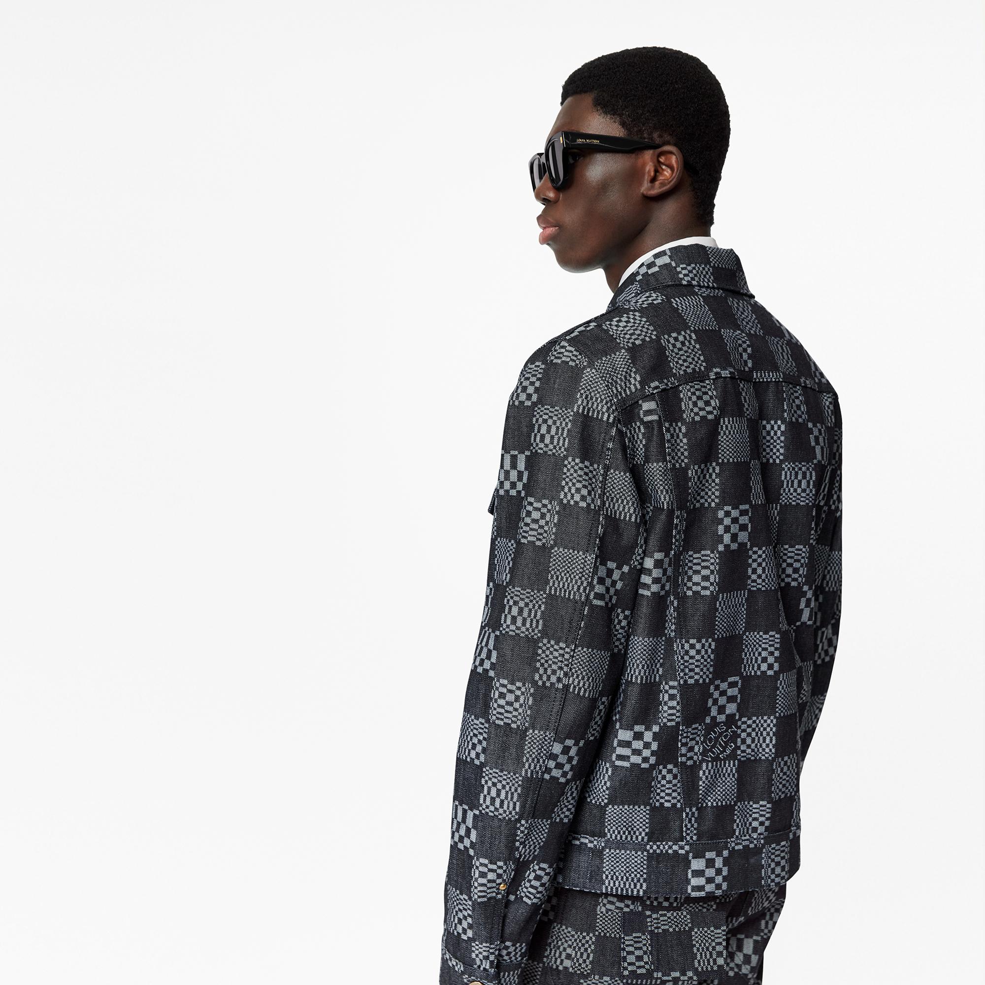 Veste en denim Damier Distorted Pr t porter de luxe Homme